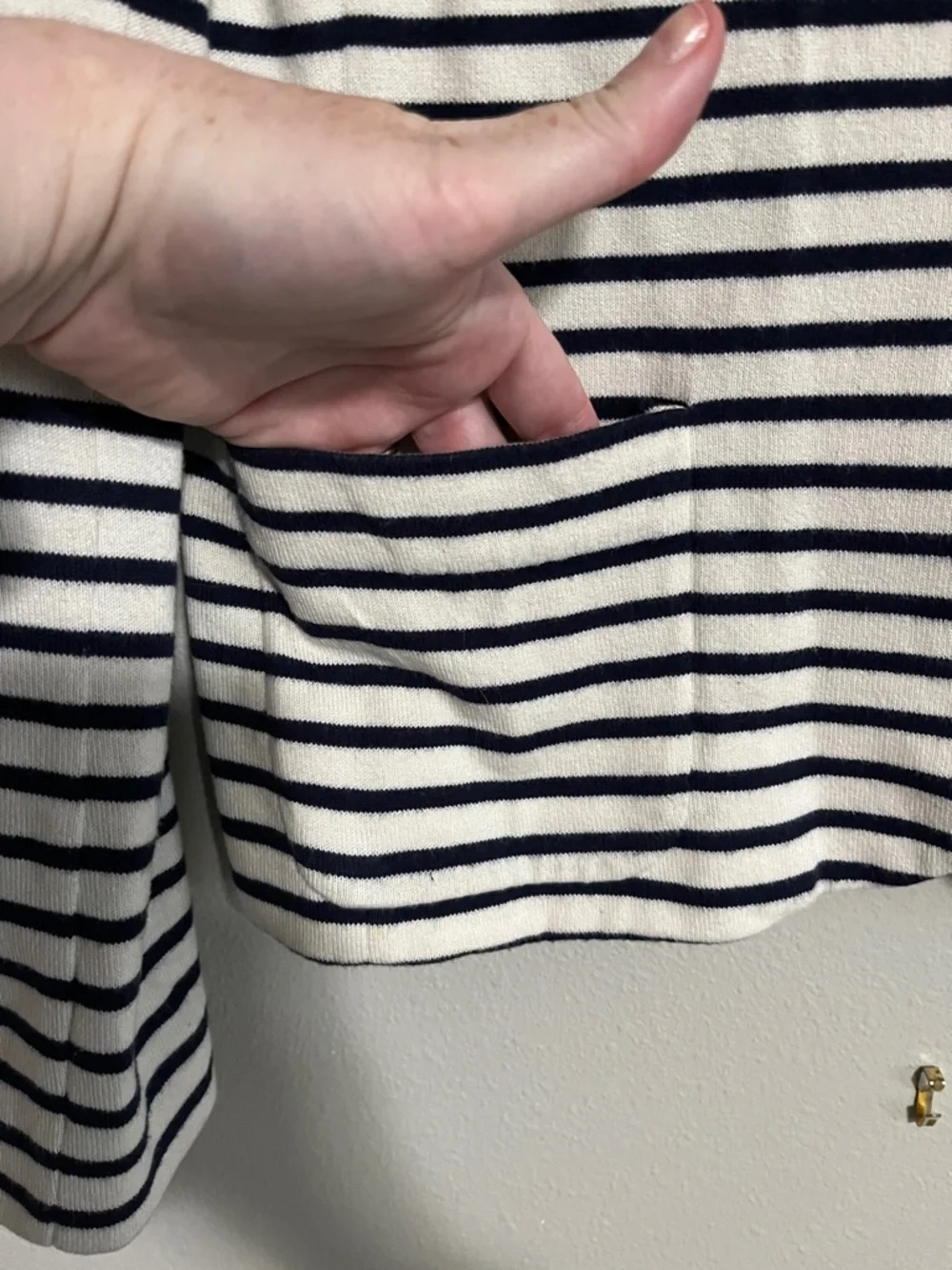 Tory Burch Black and White Striped Blazer